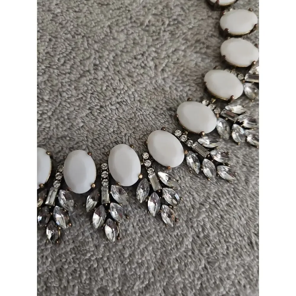 Women's Crystal Pendant Statement Bib Necklace - Picture 2 of 4